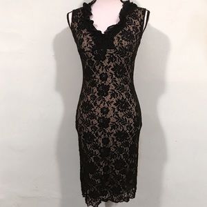 Black/Nude Lace Dress
